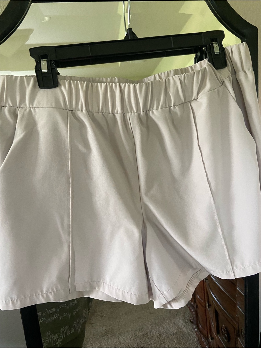 RBX High-Waist Light Ivory Elastic-Waist Shorts